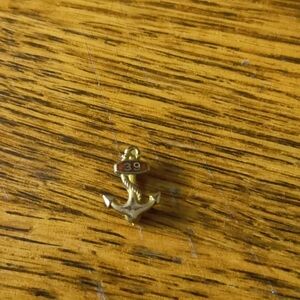 Gold Anchor Brooch with Red Enamel '39' Accent - Women Jewelry Brooches